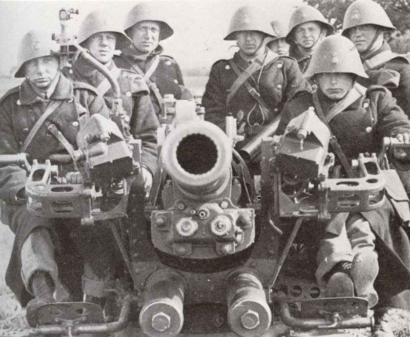 crew of a Danish anti-aircraft gun