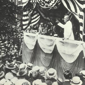 Woodrow Wilson is speaking in Philadelphia