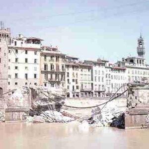 destroyed Arno bridge at Florence