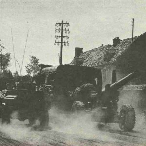 Canadian artillery at Falaise.