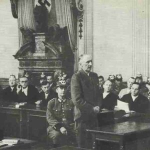 Field Marshal Erwin von Witzleben at the hearing at the People's Court