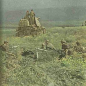 Tank destroyer with ompanying infantry on the Eastern Front