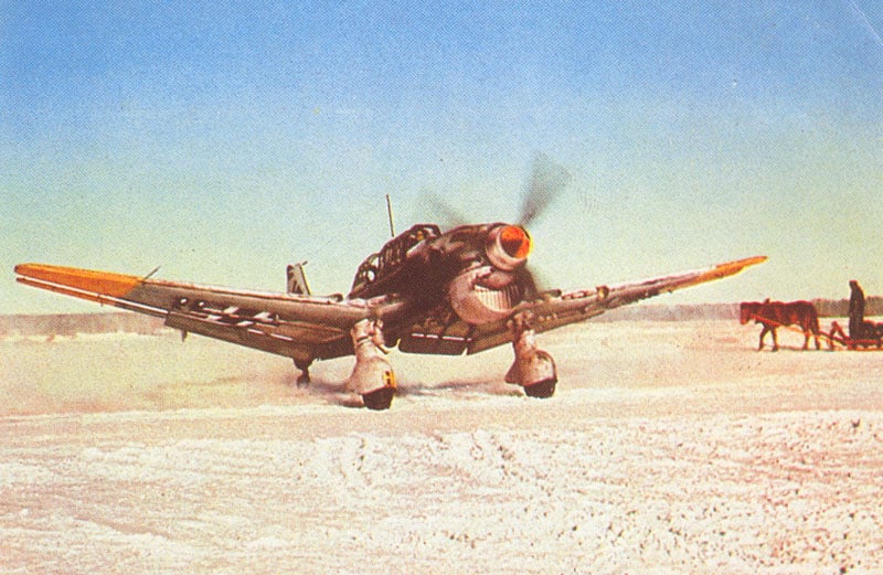 Snow camouflaged Junkers Ju 87 B dive bomber