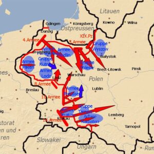 Map from the campaign in Poland from September 8 to September 15.