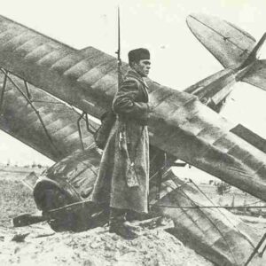 Red Army soldier guards shot down Polish aircraft