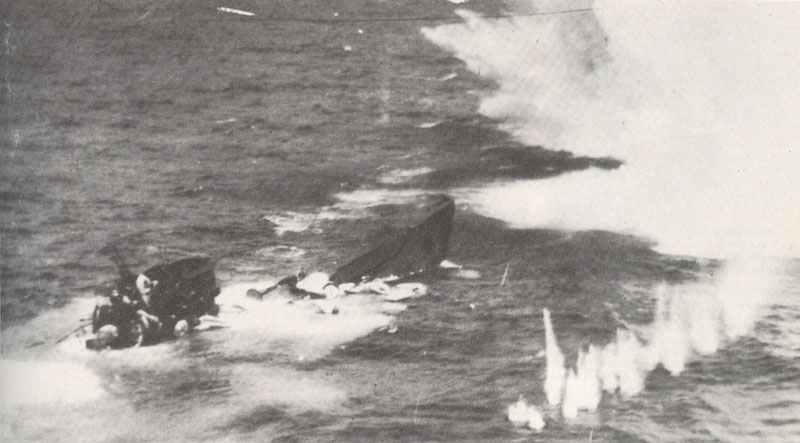 U-243 sinks under attack from a Sunderland flying boat U 243 sinks from Sunderland