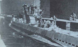U-boat leaves U-boat bunker