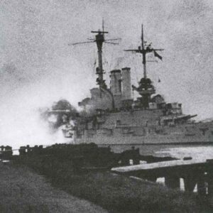 German old battleship Schleswig-Holstein bombards Polish positions on Westerplatte.