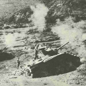 Shermans fire on Gothic line