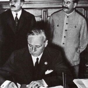 German foreign minister Ribbentrop signs Nazi-Soviet Non-Aggression Pact