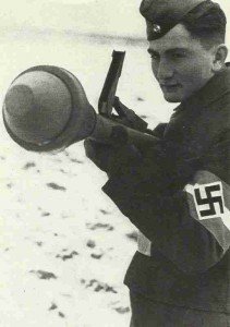 Hitler youth soldier excercising with Panzerfaust