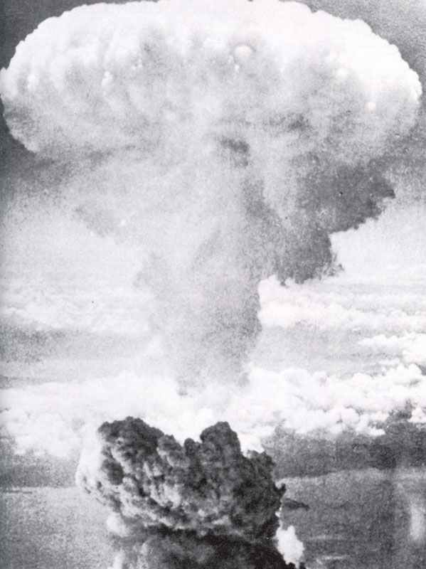 cloud of the first atomic bomb over Hiroshima