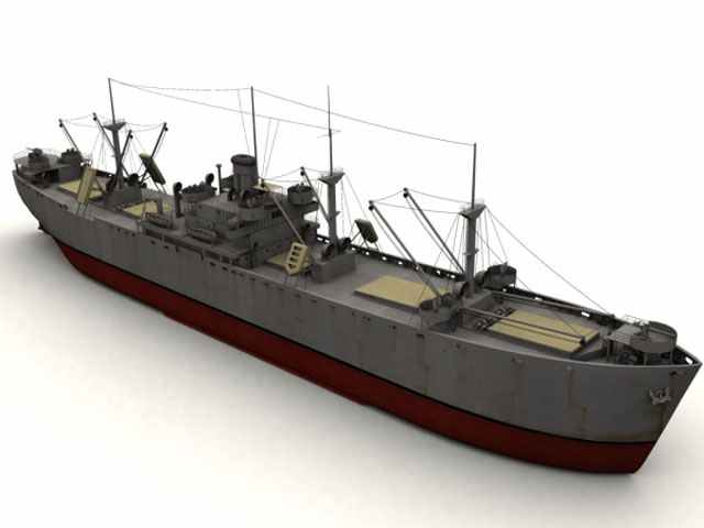 3d model Liberty ship