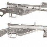 British Mark 2 Sten gun (above) compared with the German copy