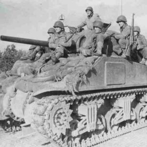 M4 Sherman gives raid to GIs