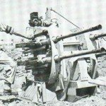 British soldier examines a captured Flakvierling