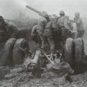 US 90mm AA-gun firing on V-1