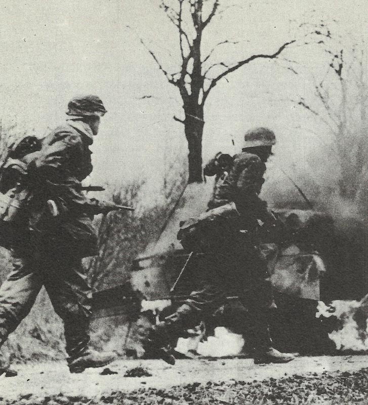 SS Grenadiers advancing Ardennes