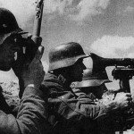 MG42 gunners in trench firing position