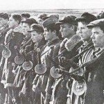 Russian partisans armed with PPSh sub-machine guns.