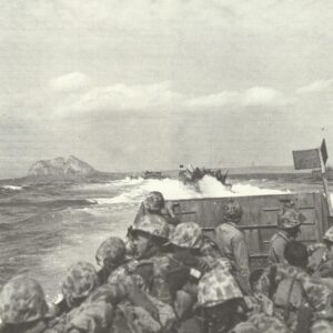 landing crafts approaching Iwo Jima