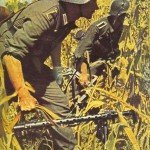German infantry advance through a Russian corn field