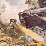 Propaganda painting of the Panzerschreck in action