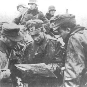 Three platoon leaders of a Panzergrenadier regiment on the Dutch border