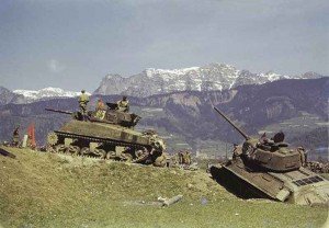 Russian Sherman (76mm) and T-34 tanks