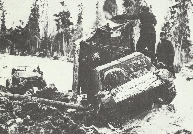 captured Russian tractor STZ Komsomolet