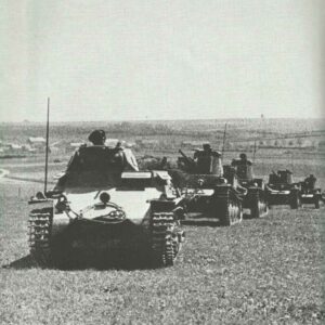 A Panzer I leads Panzer 38(t)