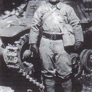 Crew member of a Japanese Type 95 Ha-Go light tank