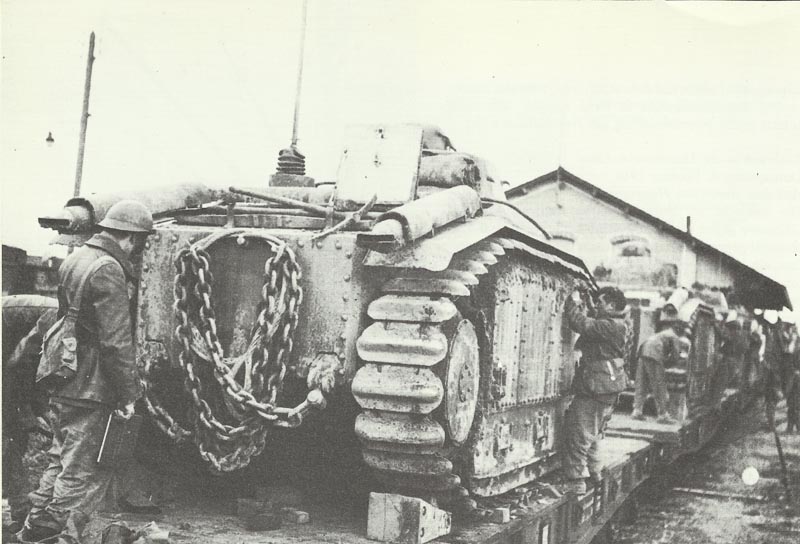 Char B1 loaded on train