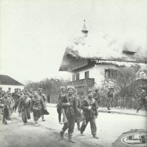 Red Army soldiers advancing in Austria