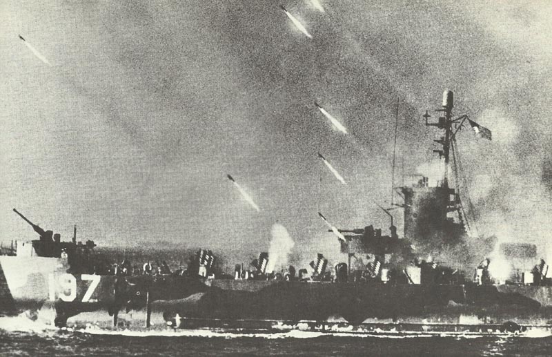 Ship fires rockets on Okinawa