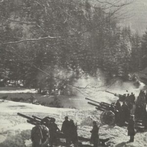 Russian artillery in the Carpathian Mountains