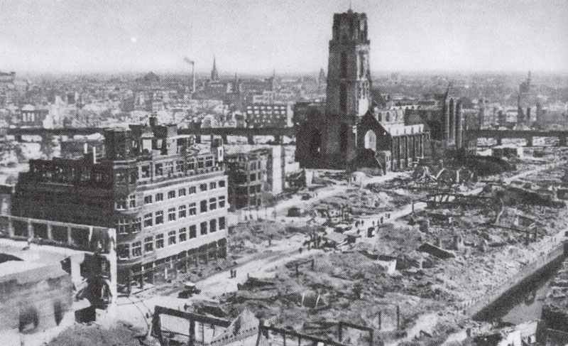 destroyed old town of Rotterdam