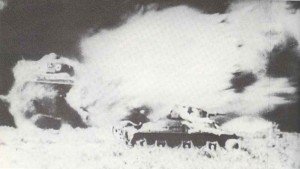French tank hurled into the air