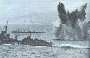 Narrow missed hit on a Allied destroyer