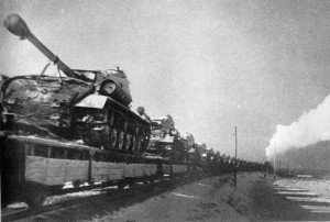 T-34-85 on rail transport