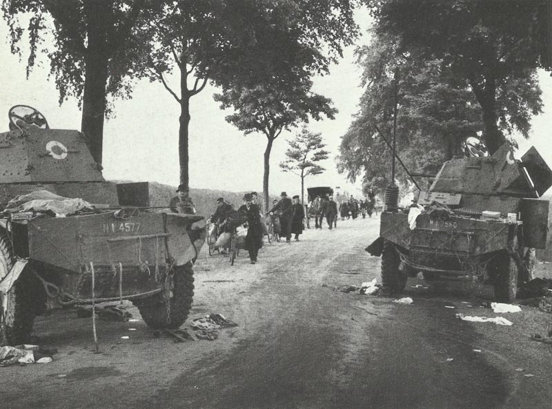 destroyed Panhard armored cars