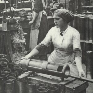 Women in the munitions factory. Inadvertently this will become an important step on the road to women's emancipation.