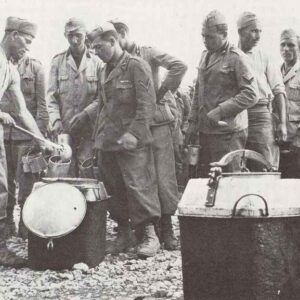 Italian POW's wearing the uniform of the fascist MVSN militia