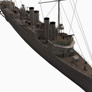 3d model of flush-decker HMS Campbeltown