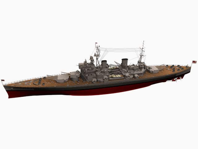 3d model of battleship HMS King George V