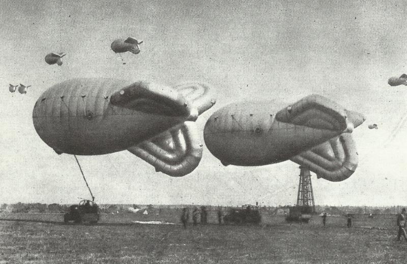 Diary August 14, 1940 12 Barrage balloons