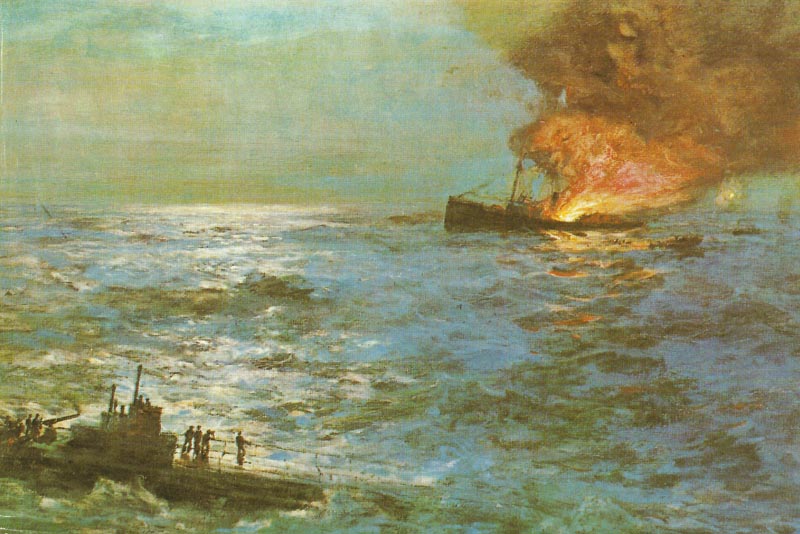 surfaced U-boat sunk with its deck gun a merchantman