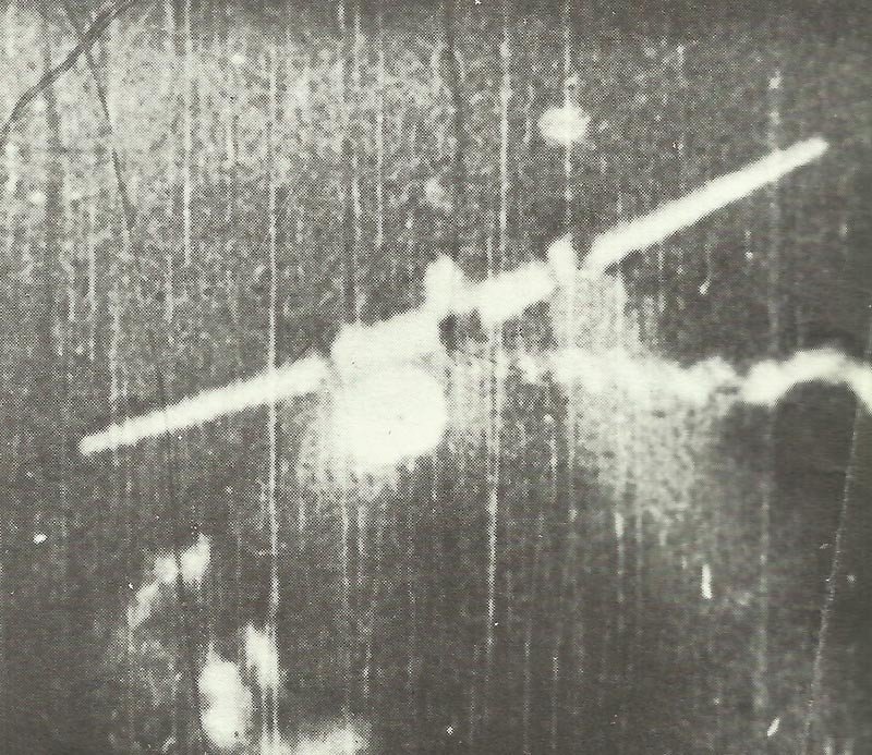 engine of a Me 110 is exploding