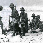 Paratroopers of Folgore Division emerge from a dugout