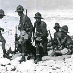 Paratroopers of Folgore Division emerge from a dugout